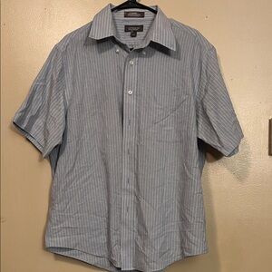 Croft & Barrow Wrinkle Resistant Light Blue Pinstripe Casual Shirt 17